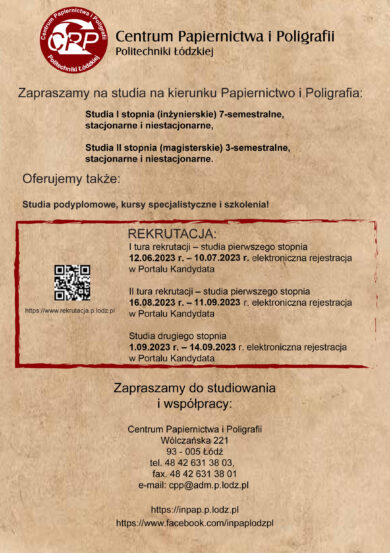 Studia na kierunku Papiernictwo i Poligrafia PŁ