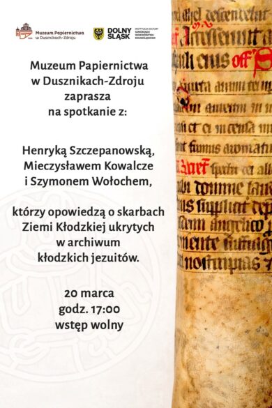 W Muzeum Papiernictwa opowieści o skarbach Ziemi Kłodzkiej ukrytych w archiwum kłodzkich Jezuitów